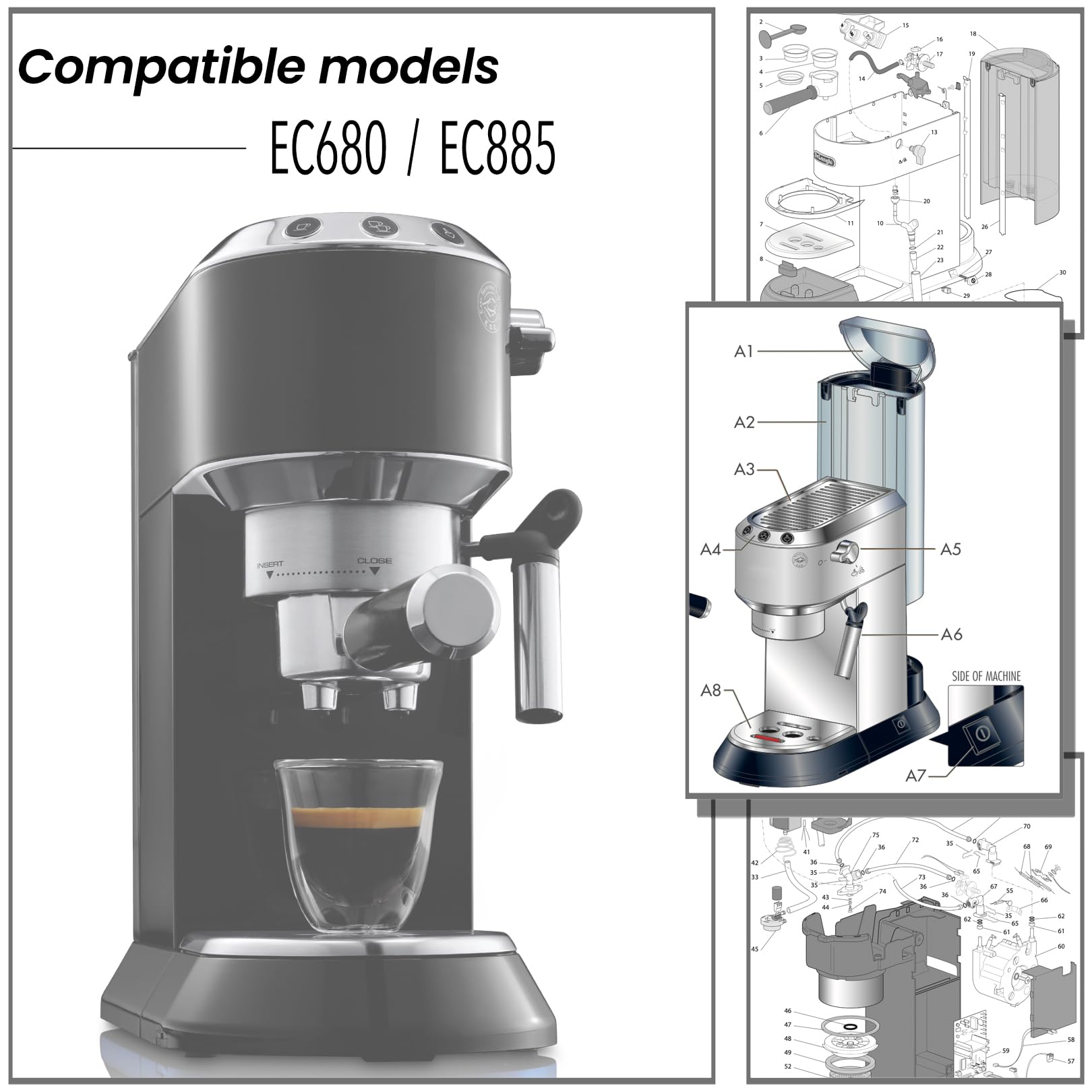 DeLonghi Dedica エスプレッソマシン+おまけ FUSHIPRO O Ring Replacement Kit for Manual Coffee Machine